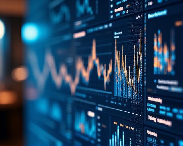Data analytics dashboard overlaying botanical sketches